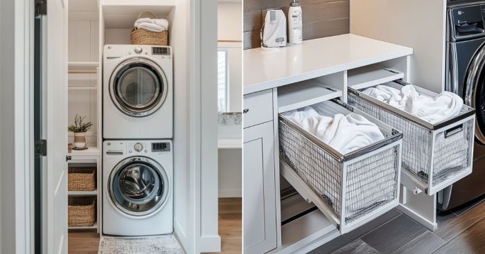 How to decorate a very small laundry room