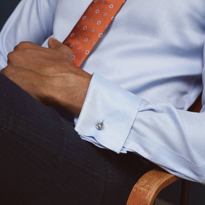 Men's dress shirts with initials on cuff