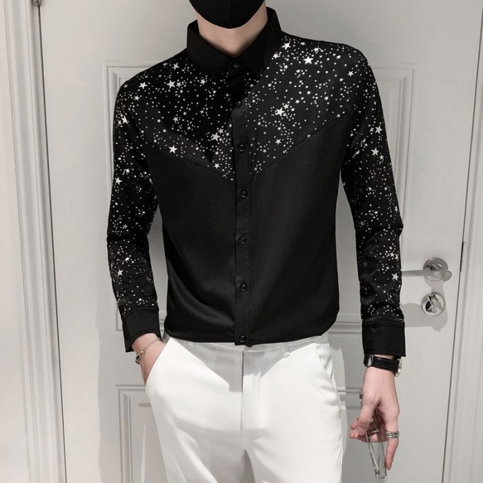 Mens glitter dress shirt