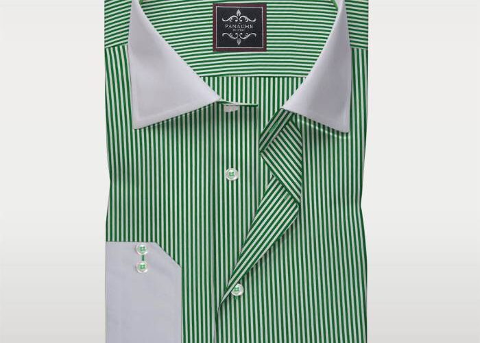 Mens Striped Dress Shirt with White Collar Classic Style for Every Occasion