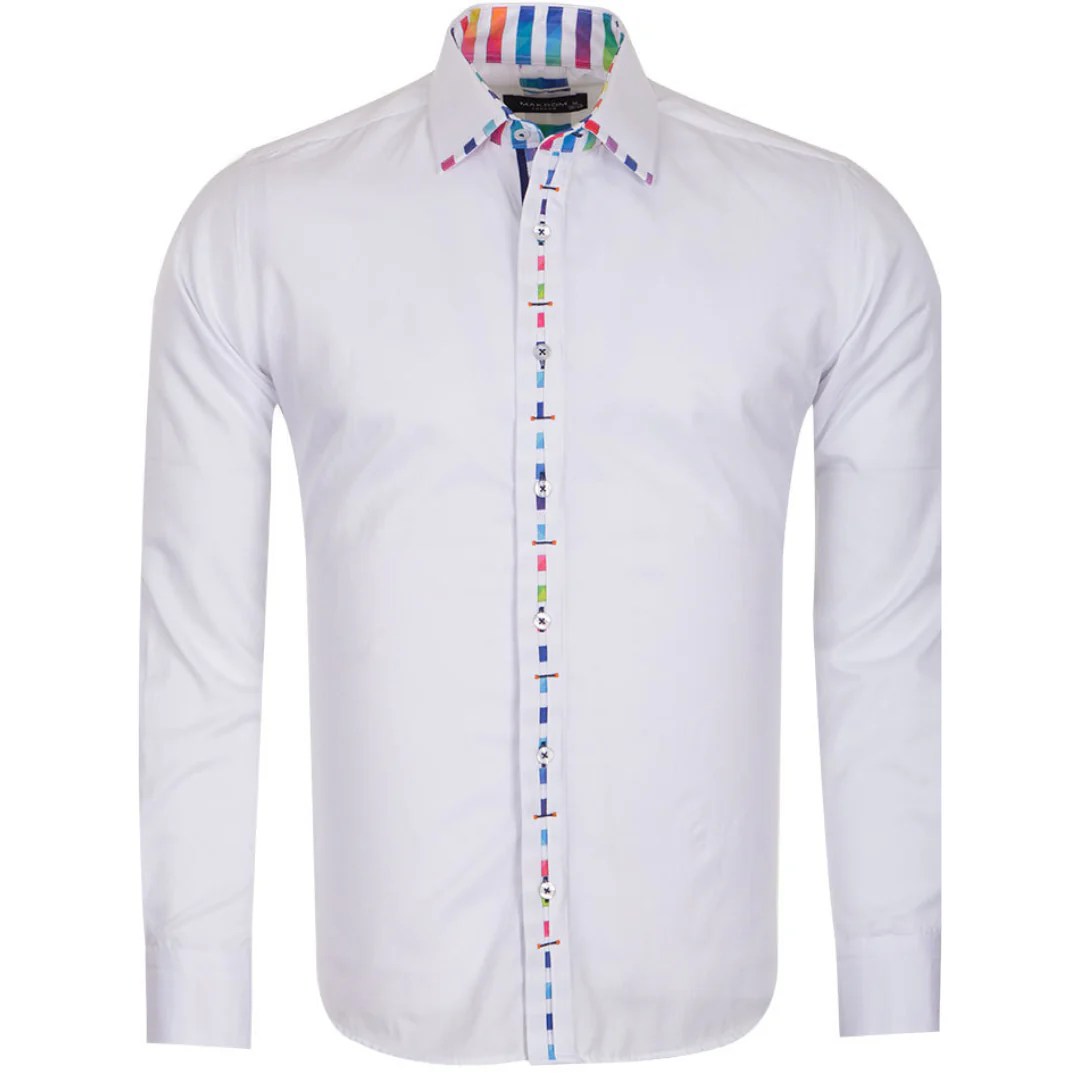 Mens white textured dress shirt