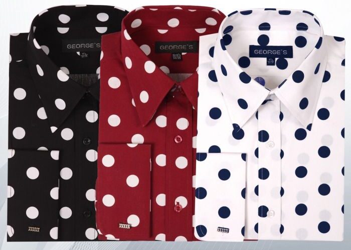 Black and white polka dot dress shirt men A stylish and versatile choice for every occasion